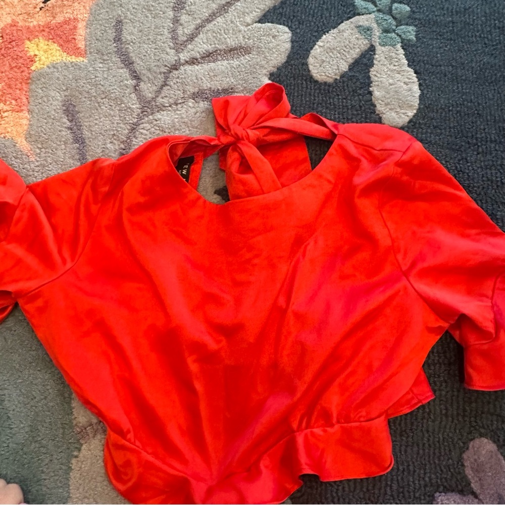 Few Moda Red Ruffle Cutout Mini Dress - Picture 6 of 9